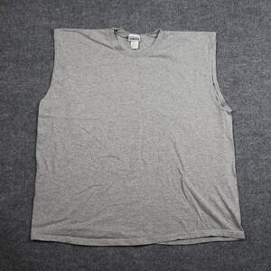 Basic Editions Shirt Mens 2XL Gray Sleeveless Muscle Tee Tank Top‎ Made USA